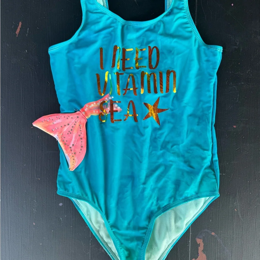 Limited Too Teal and Pink Mermaid One Piece